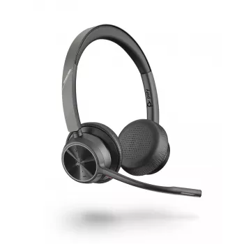 Kuulokemikrofoni HP POLY Voyager 4320 Microsoft Teams -sertifioitu, johdollinen & Bluetooth, USB-A + BT700 -sovitin, korvan peittävä, 1,5 m kaapeli, 162 g, musta