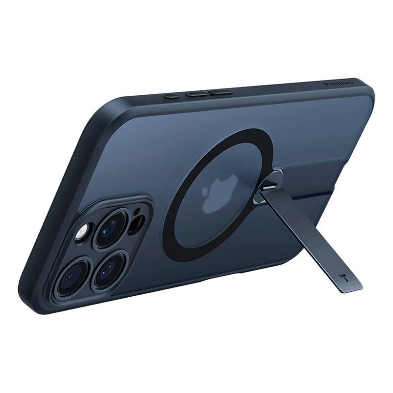 Torras Pstand Spin Case kotelo iPhone 16 Pro -puhelimelle (musta)