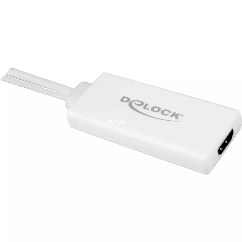 Delock - video-/audiosovitin - USB, 15 pin D-Sub (DB-15) uros - HDMI naaras - 25cm - valkoinen (62460)