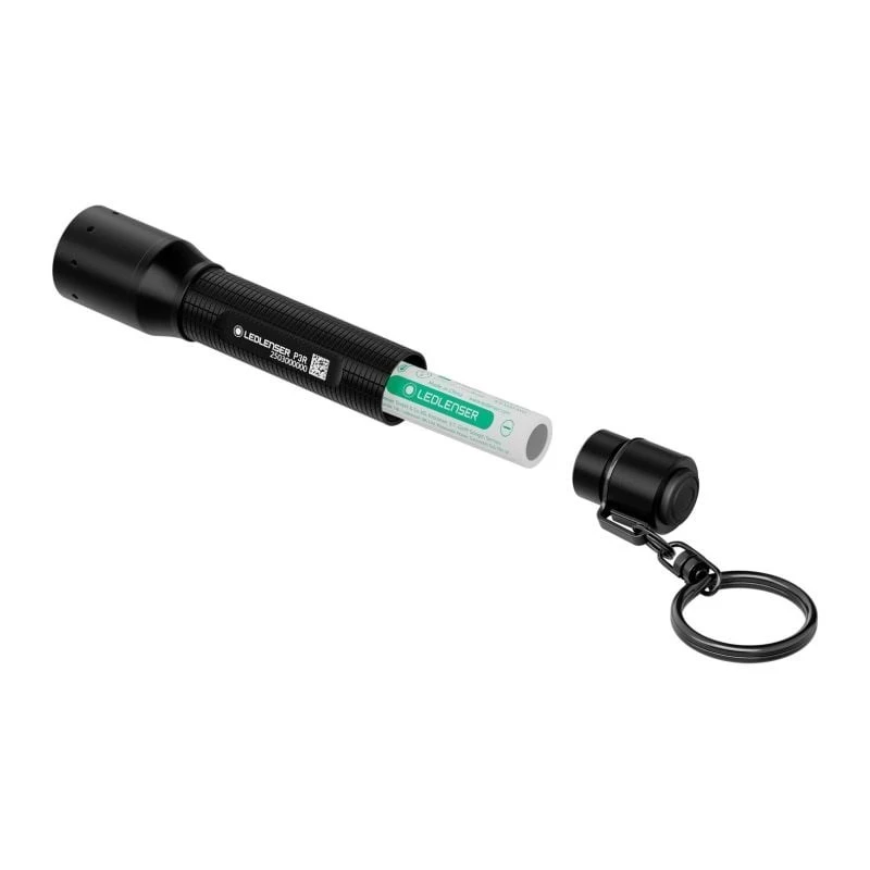 Ledlenser P3R musta taskulamppu — ladattava kompakti LED-avainperävalaisin
