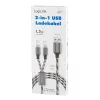 LogiLink CU0202 USB-kaapeli USB 2.0 1,2 m USB A USB C/Micro-USB A harmaa