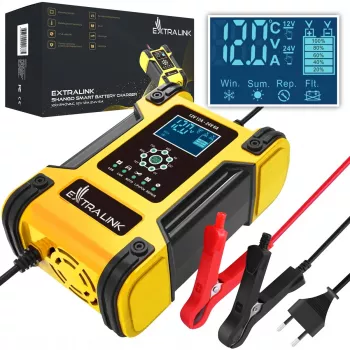 Extralink Shango älykäs akkulaturi | tasasuuntaaja | 100 - 240VAC, 12V 12A, 24V 6A