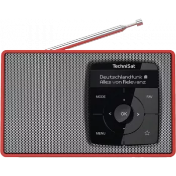 DAB+ digitaaliradio TECHNISAT Digitradio 2 punainen/hopea — kannettava DAB+/FM-vastaanotin, sisäänrakennettu kaiutin
