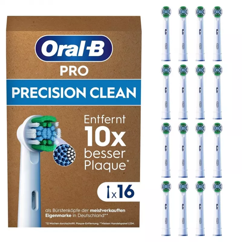 Oral B Precision Clean harjaspäät 16 kpl:n pakkaus valkoinen