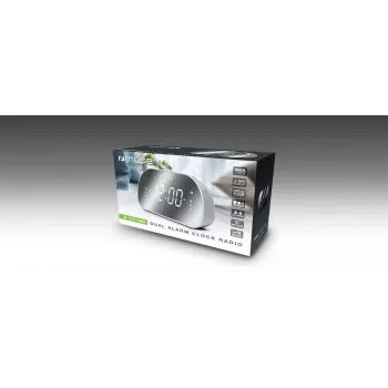 Kelloradio Muse M-170CMR — digitaalinen kelloradio, 1,2 tuuman LED-näyttö, FM, AC 230V, AAA-varmistus, peili/valkoinen