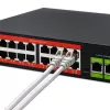 Ethernet PoE -kytkin QOLTEC 16x RJ45, 2x RJ45 uplink, 1x SFP (MPN 52291)