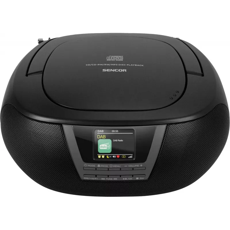 Sencor SPT 6200DB boombox CD/MP3-radio, DAB+/FM, Bluetooth, USB, AUX, 3 W, musta