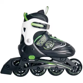 Säädettävät lasten inline-luistimet koko 29-32, rullaluistimet vihreä/musta