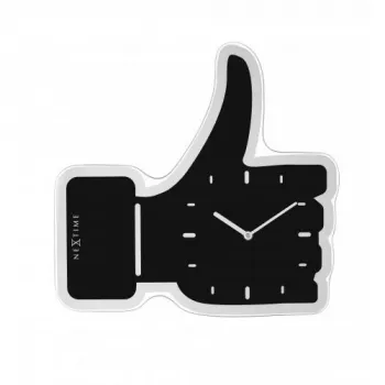 NeXtime seinäkello 3072zw Thumbs up, 40,5x41 cm, seinäkello, musta/hopea