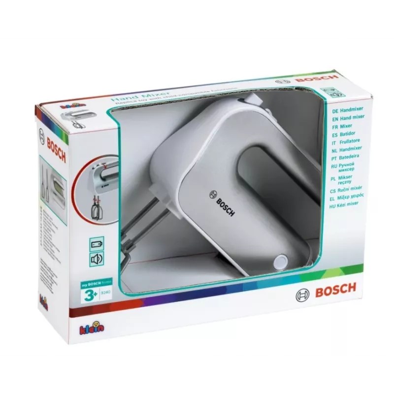 Lelukeittiötehosekoitin KLEIN Mixer Bosch 9240 hopea – leikkikalu, kätevän kokoinen lapsille