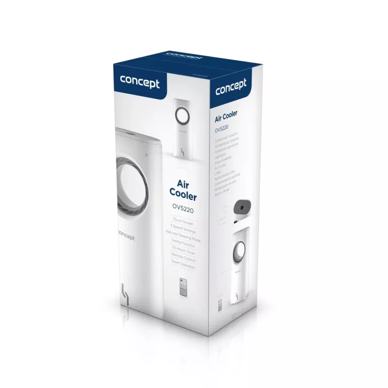 Jalustatuuletin Concept Solution OV5220 — valkoinen, 80 W, kosketusohjaus, 805 mm korkeus