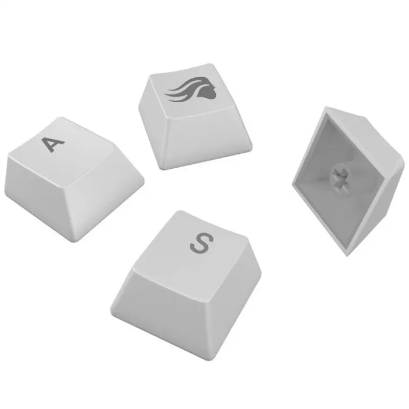 GLORIOUS GPBT Backlit Keycaps — PBT valkoinen, ANSI-asettelu