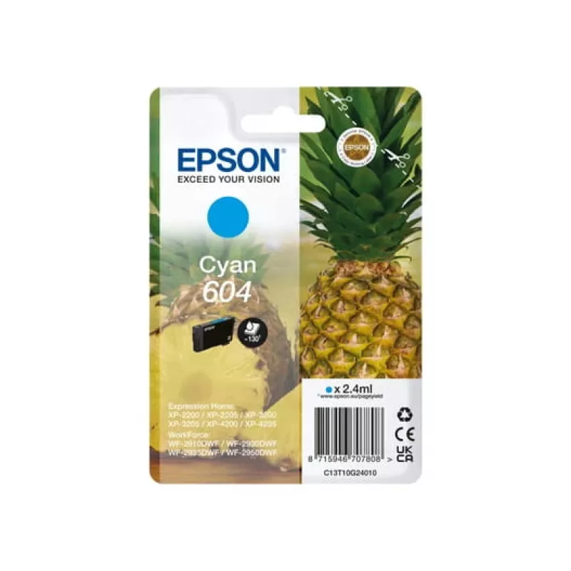 Epson 604 mustepatruuna 1 kpl alkuperäinen vakiokapasiteetti syaani