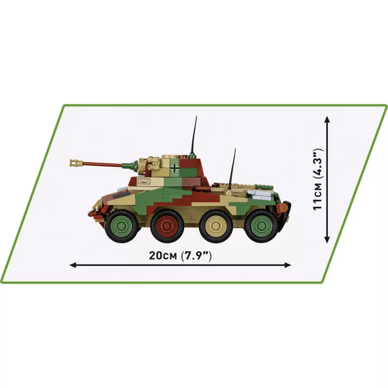 Cobi Historical Collection WWII Sd.Kfz 234/2 Puma ajoneuvo, monivärinen