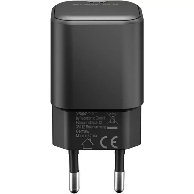 USB-C-lataussarja GOOBAY 74774 – 65 W laturi ja 1 m tekstiilipäällysteinen USB-C-kaapeli