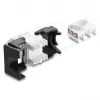 DELOCK Keystone-moduuli RJ45-rasia-LSA Cat.6 45° kulma suojaamaton musta