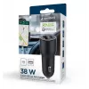 Autolaturi mobiililaitteille Gembird TA-UC-AC2PDQC38-CAR-01, USB-C, 38 W, 12–24 V, musta