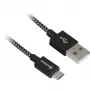 USB-A-B-kaapeli Sharkoon 1,0 m alumiinipunossuojalla, USB-datakaapeli