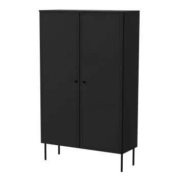 Säilytyskaappi Cama Meble PALAZZO BIS 100x39x166 mattamusta, lattialla seisova seinälle
