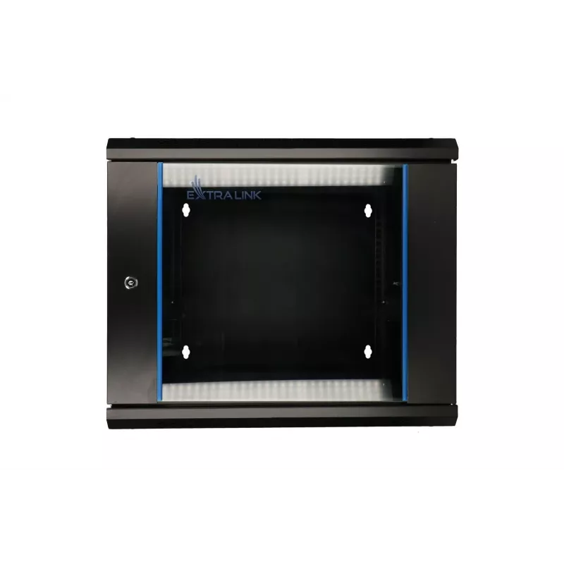 Extralink rack-asennuskaappi 6U 600x600 AZH musta seinäasennettava, kääntyvä