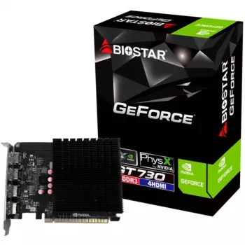 Pöytäkoneen näytönohjain BIOSTAR GeForce GT 730 4 GB GDDR3, 64-bittinen, PCIe 2.0, 902 MHz GPU