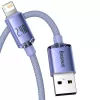 Baseus Crystal Shine -kaapeli USB–Lightning, 2,4A, 2m (violetti)