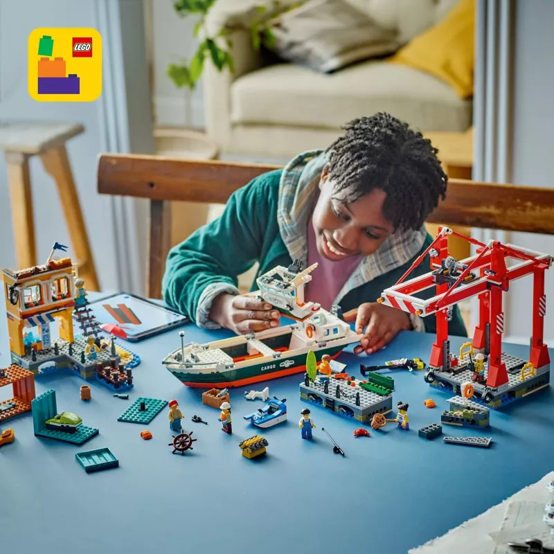LEGO CITY 60422 merenrantasatama rahtilaivalla