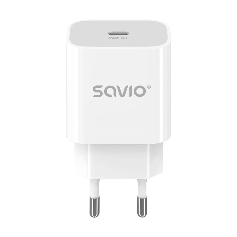 Seinäkiinnitteinen laturi 20W LA-09 USB-C QC, PD 3.0 Savio SAVLA-09
