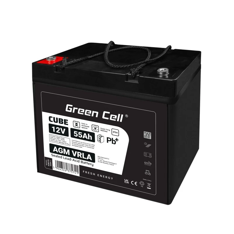 AGM VRLA -akku 12V 55Ah IP54