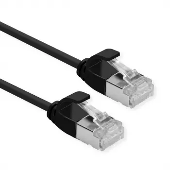 ROLINE DataCenter - verkkokaapeli - RJ-45 (uros) - RJ-45 (uros) - 1,5 m - U/FTP - CAT 6a - halogeeniton, valettu, säie - musta, pantone 3C (21.15.3354)