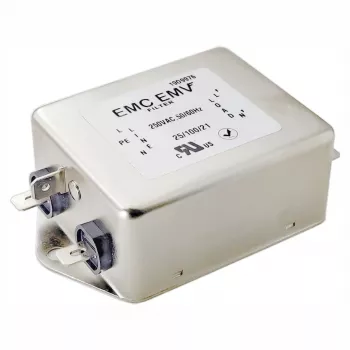 Akyga EN2060-10-F yksivaiheinen EMI-suodatin, 10 A, 120–250 V AC, 50/60 Hz, 6,3 mm liitännät