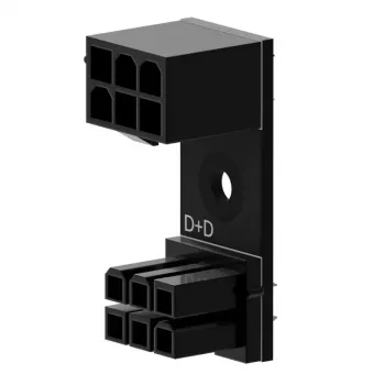 6‑Pin PCIe 180° sovitin D+D Singularity SC‑A‑PCIE6‑DD GPU/PCIe-virtaliitäntään
