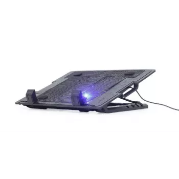 Kannettavan tietokoneen jäähdytysalusta Gembird NBS-1F17T-01, näytöille enintään 17 tuumaa, 1×15 cm tuuletin, USB 2.0, 370×265×33 mm, 350 mA, musta