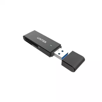 Kortinlukija Unitek Y-9327A USB 3.2 Gen 1 Type-A — MicroSD/SD, 2 paikkaa, 5000 Mbit/s, musta