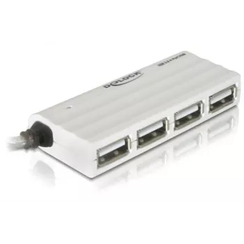 USB-keskitin DeLOCK 87445 4-porttinen ulkoinen 480 Mbit/s valkoinen