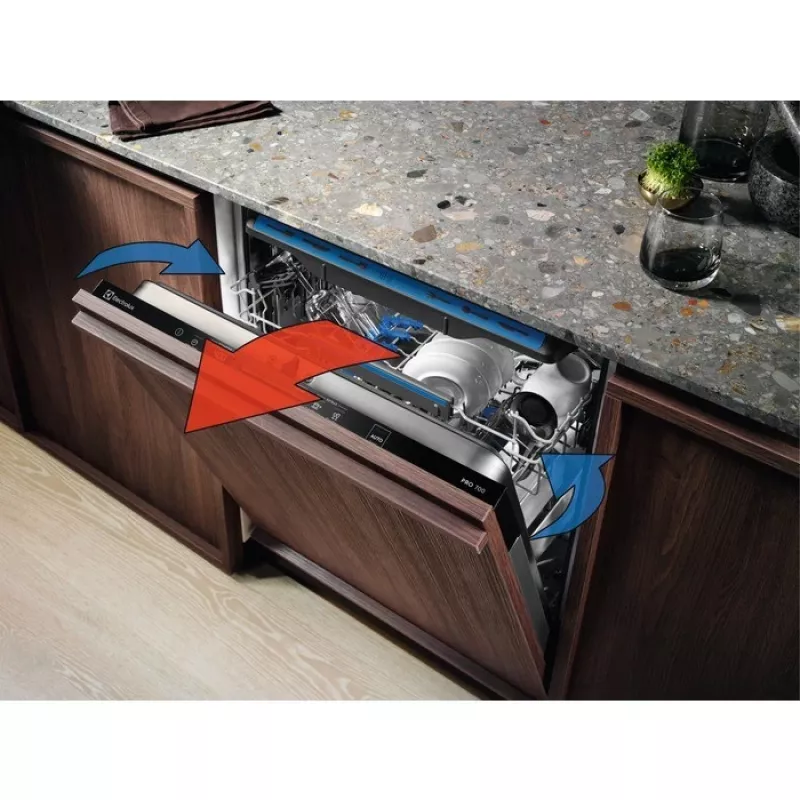 Kalusteisiin asennettava astianpesukone Electrolux EEM43201L, ohut 45 cm, 10 astiastoa, 46 dB, invertteri