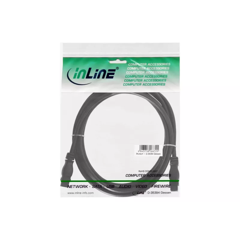FireWire 800 -kaapeli InLine 39902 1,8 m pistoke/pistoke musta