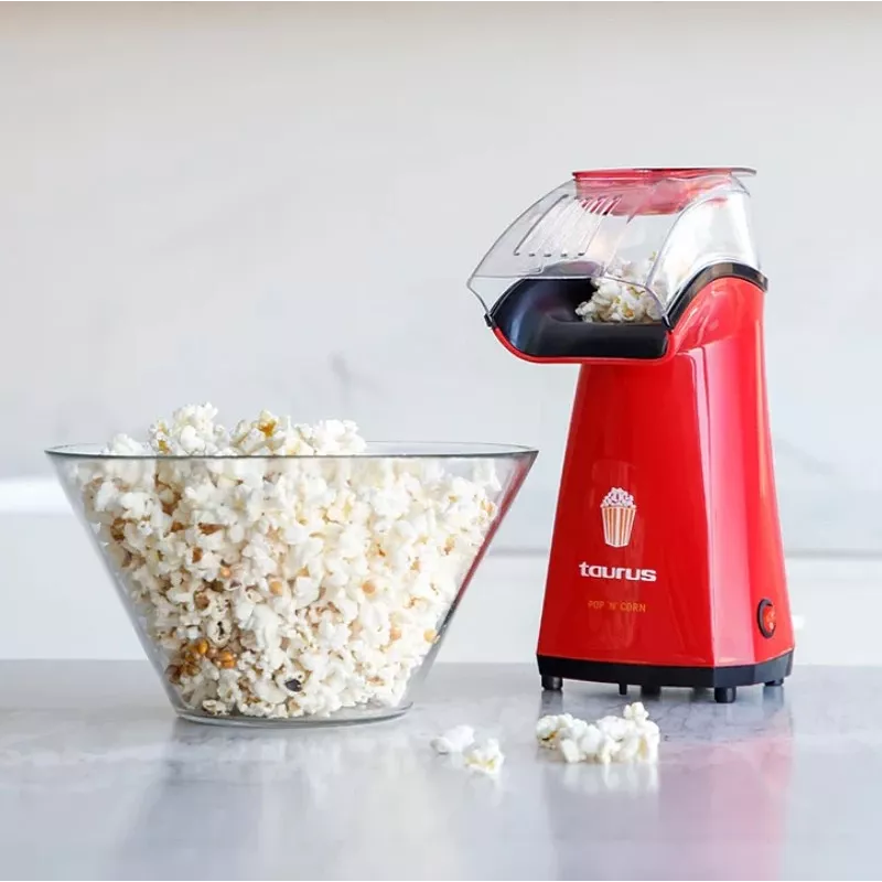 Popcornkone Taurus 968375000 S7600343 — 1100 W, läpinäkyvä kansi, 3 min valmistusaika
