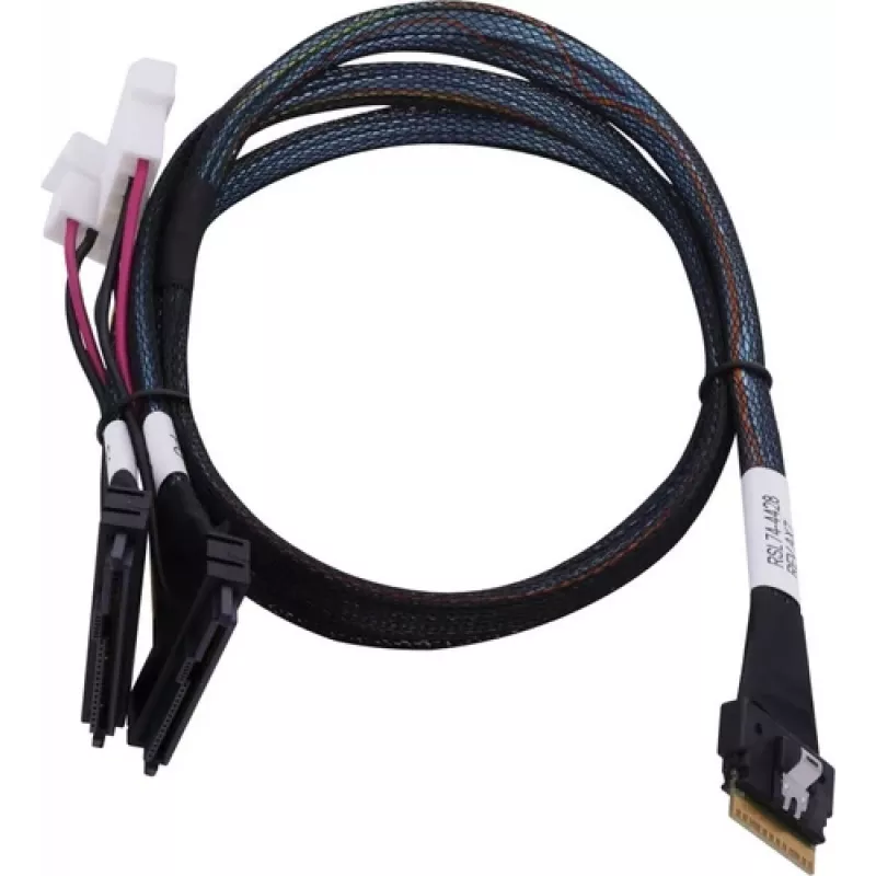 SAS-kaapeli ADAPTEC Microchip Technology 2305500-R SlimSAS ×8 2×2SFF-8639 U.2, 0,8 m, musta