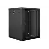 Lanberg seinäasennettava asennuskaappi 19'' 15U 600x600mm musta (lasiovi)