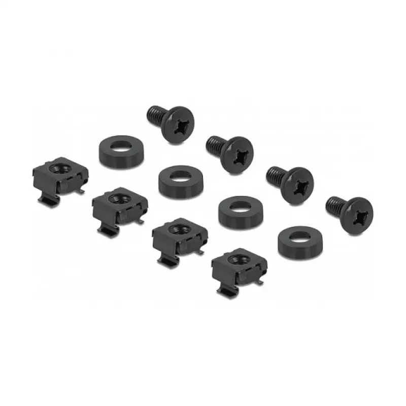 Rack-kiinnitys DeLOCK 10 tuuman DIN-kiskopaneeli 2U musta metalli 180 mm