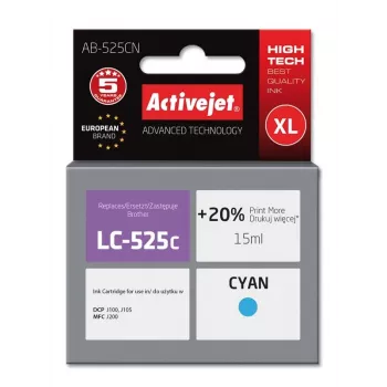 Mustekasetti ActiveJet AB-525CN yhteensopiva Brotherille, syaani, suuri (XL) riitto, 15 ml