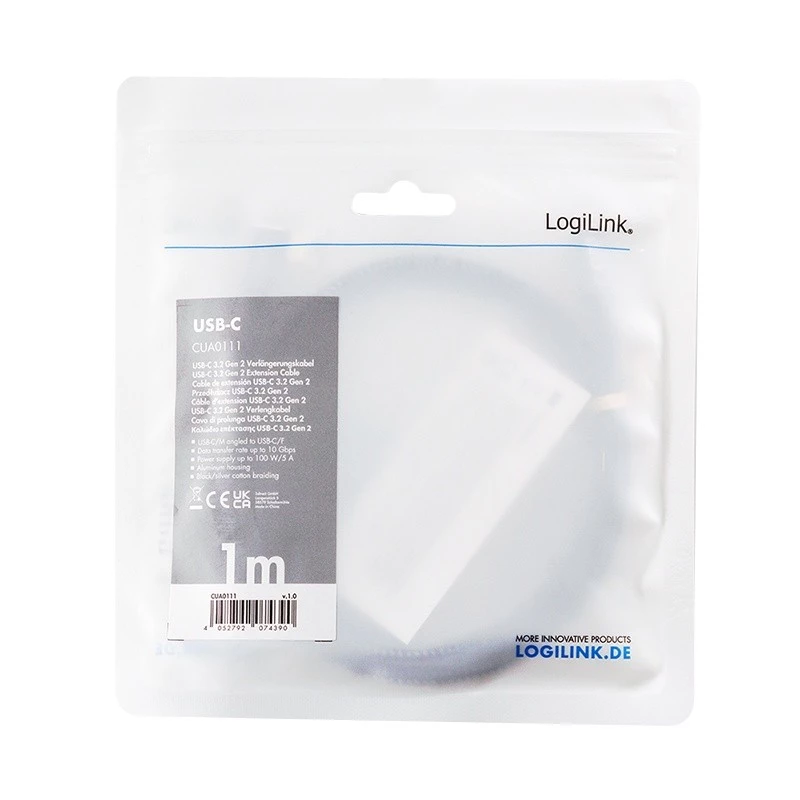 USB 3.2 Gen2 Type-C - USB-C-liitäntä, PD, 1 m
