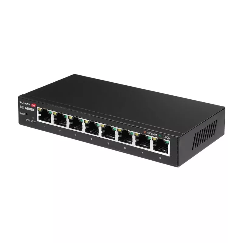 Edimax GS-5008E verkkokytkin hallittava Gigabit Ethernet (10/100/1000) musta