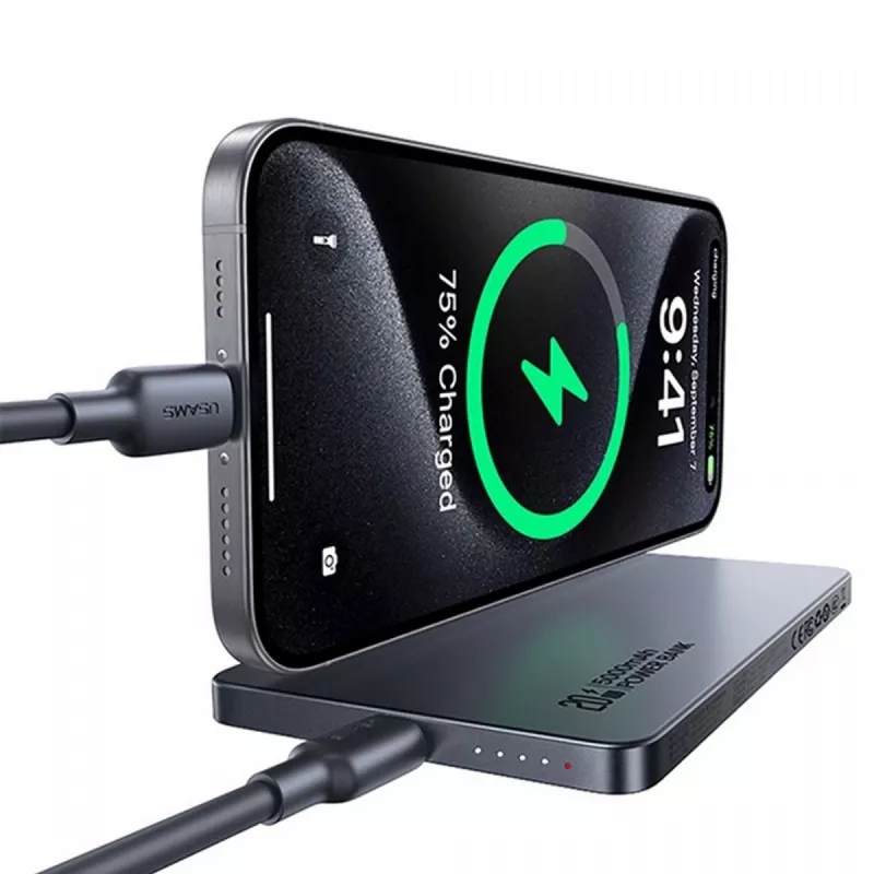 PowerBank 5000mAh 20W induktio MagSafe titaani