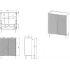 Hylly cama meble ONDA 2D2SZ kirjahylly 98×45×127 cm musta