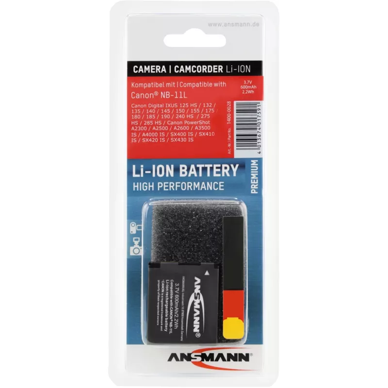 Akku Ansmann A-Can NB-11L litiumioni 600 mAh
