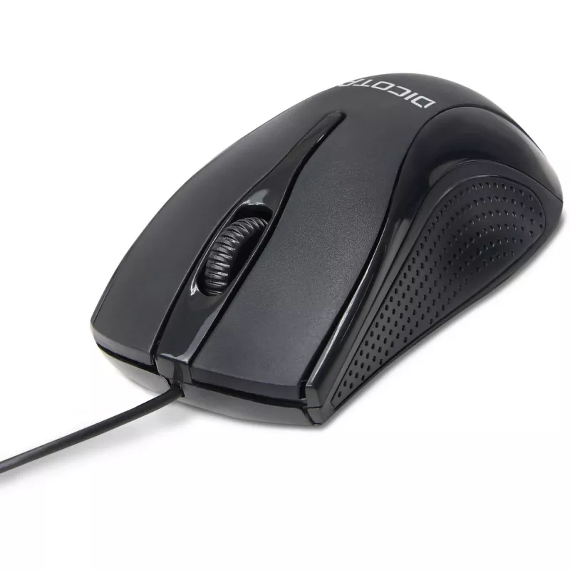 DICOTA - hiiri - molempikätinen - laser - 3 painiketta - johdollinen - USB - musta (D32011)
