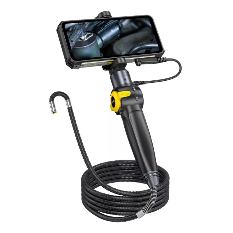 Ulefone uSmart E03 UF-EC03 endoskooppikamera, 1280x720 HD, 180° kaksisuuntaisesti ohjattava anturi, 6 LED-valoa, IP67, 1 m puolijäykkä kaapeli