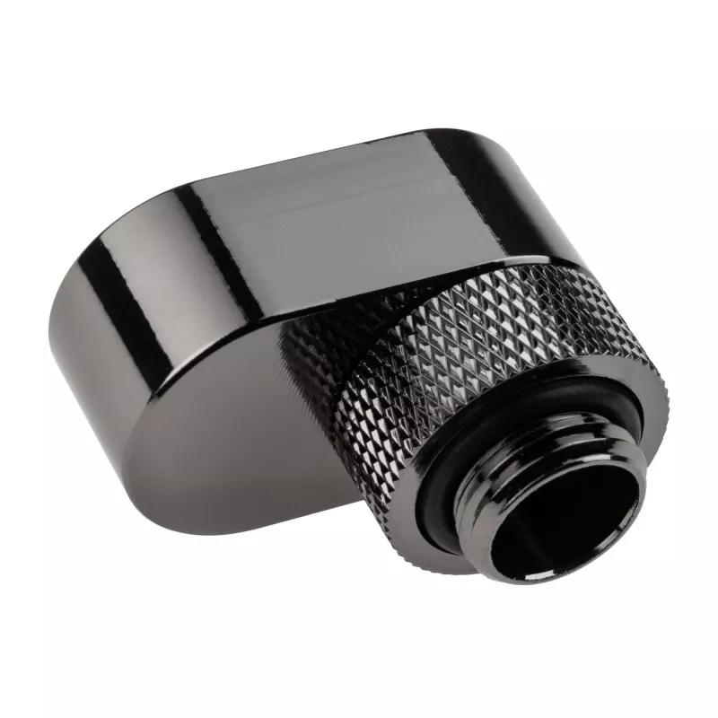 XSPC Rotary 14mm Offset G1/4 liitin, kromi musta - kulma pyörivä liitin nestejäähdytykseen